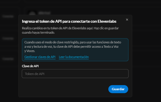 Token de API de ElevenLabs