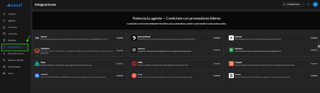 Panel de Integraciones con GoHighLevel