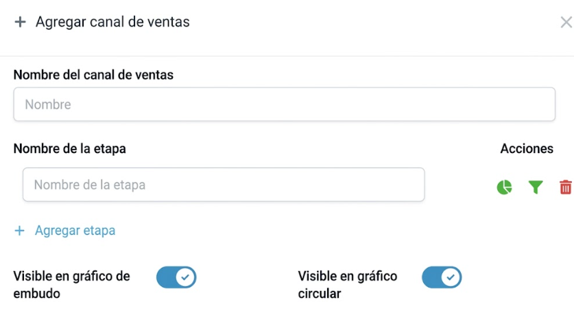 Agregar canal de ventas — configurar pipeline